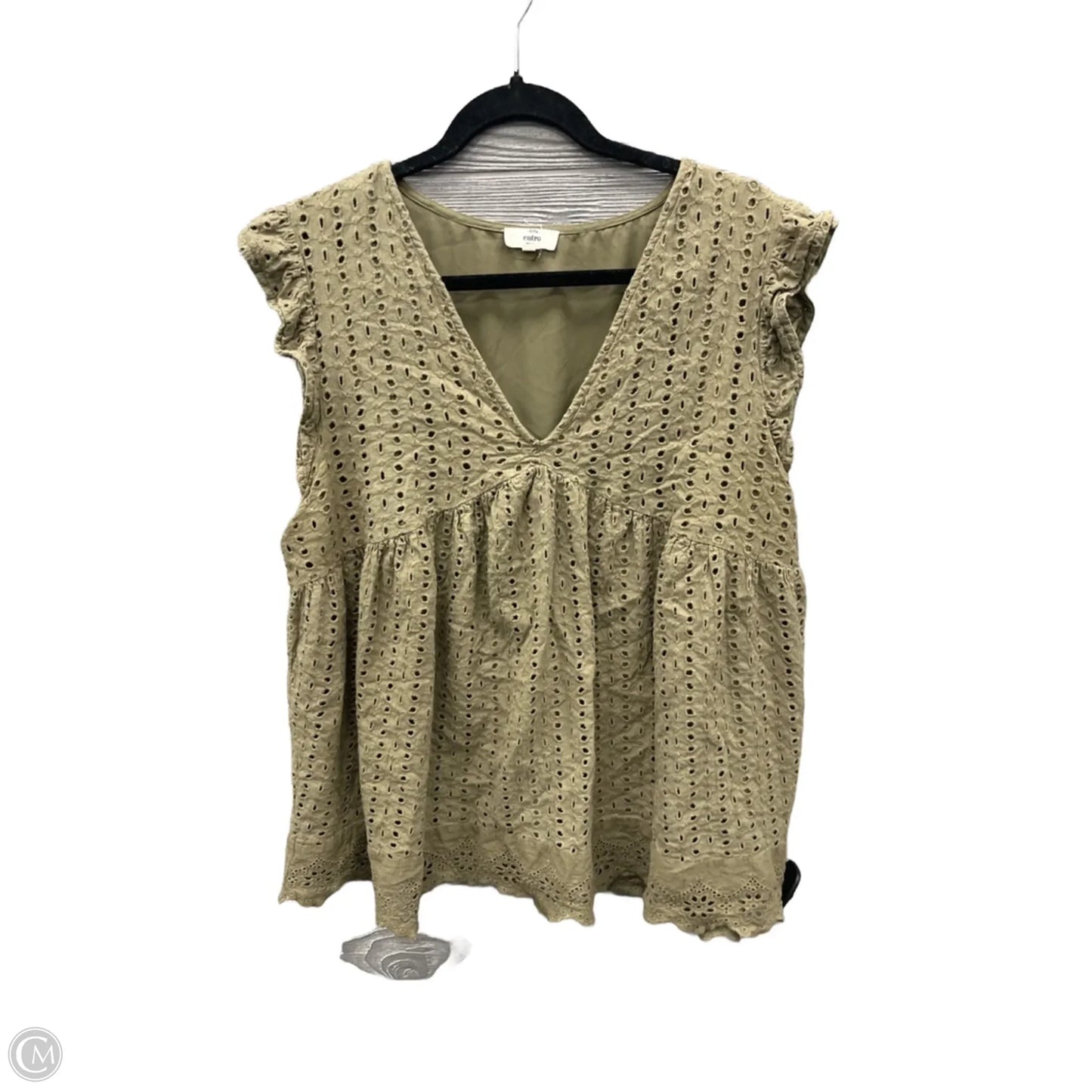 Top Sleeveless By Entro In Green, Size: 1x