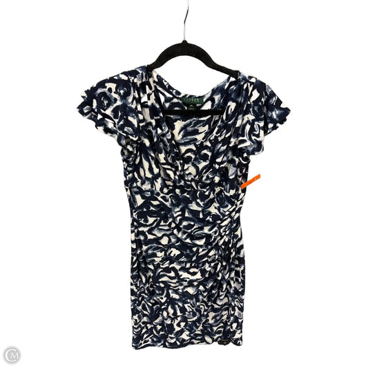 Dress Work By Lauren By Ralph Lauren In Blue & White, Size: M