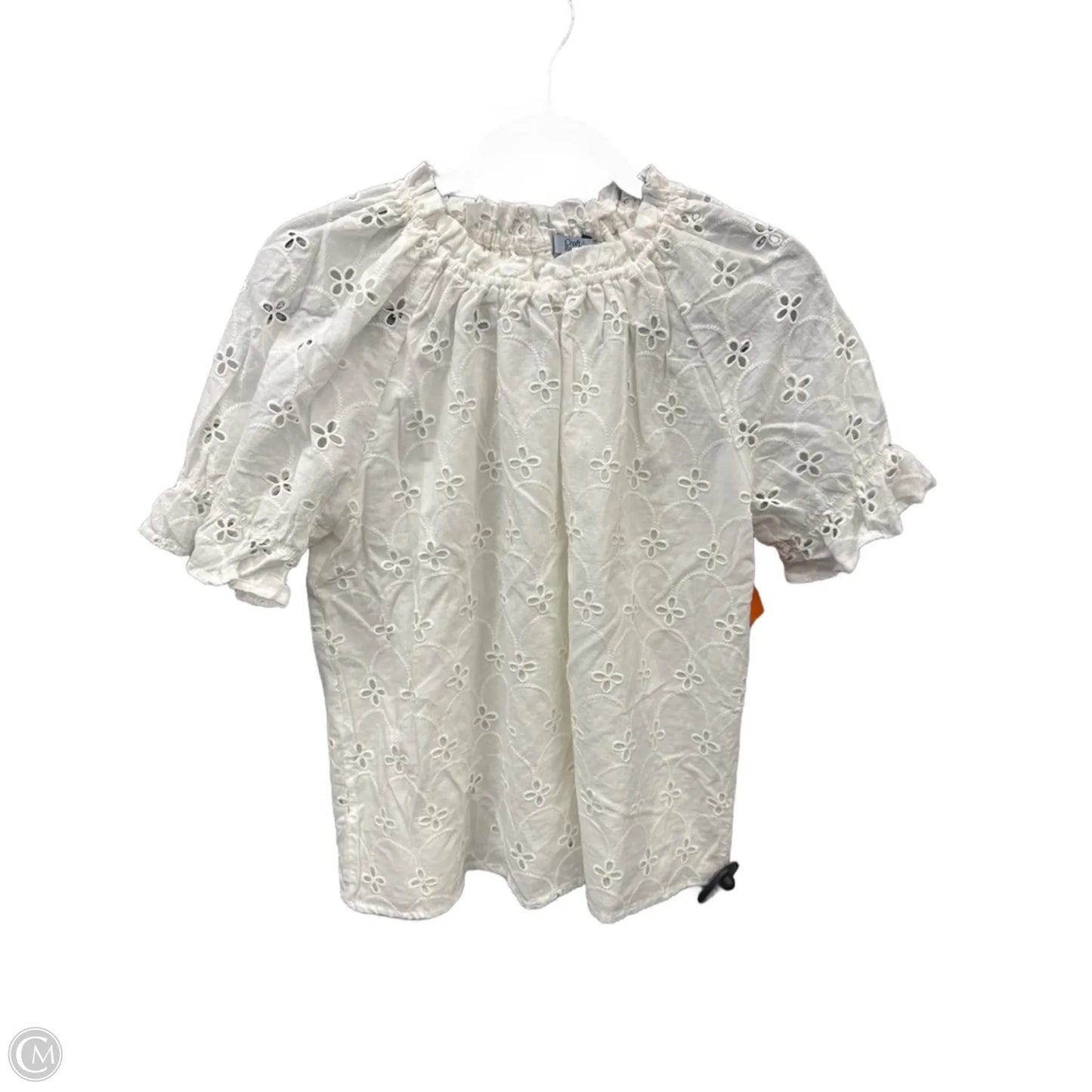 Top Short Sleeve By Croft And Barrow In White, Size: Lp