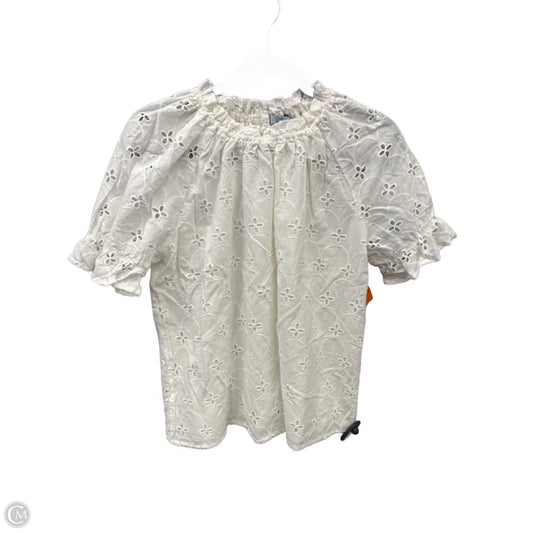 Top Short Sleeve By Croft And Barrow In White, Size: Lp