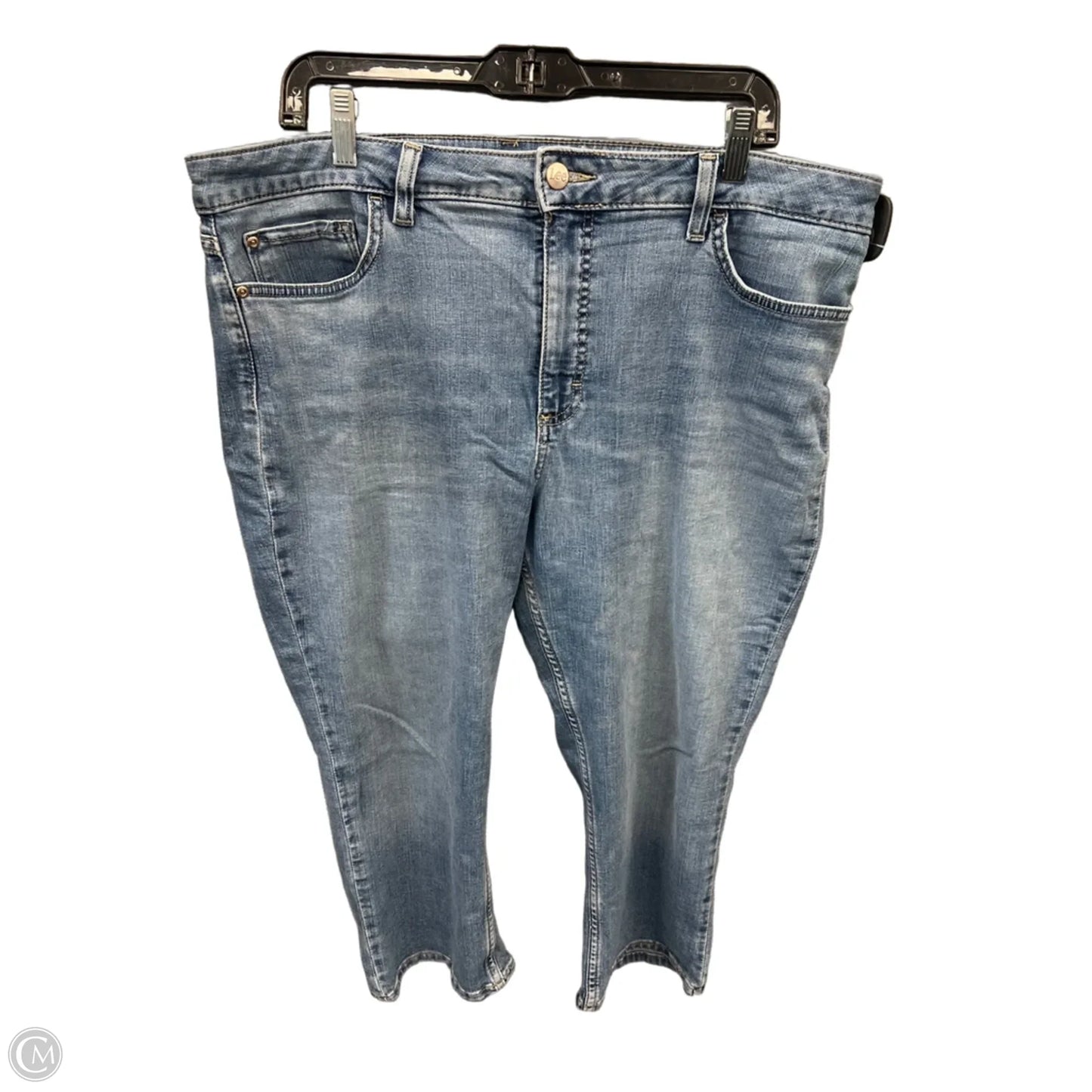 Capris By Lee In Blue Denim, Size: 18