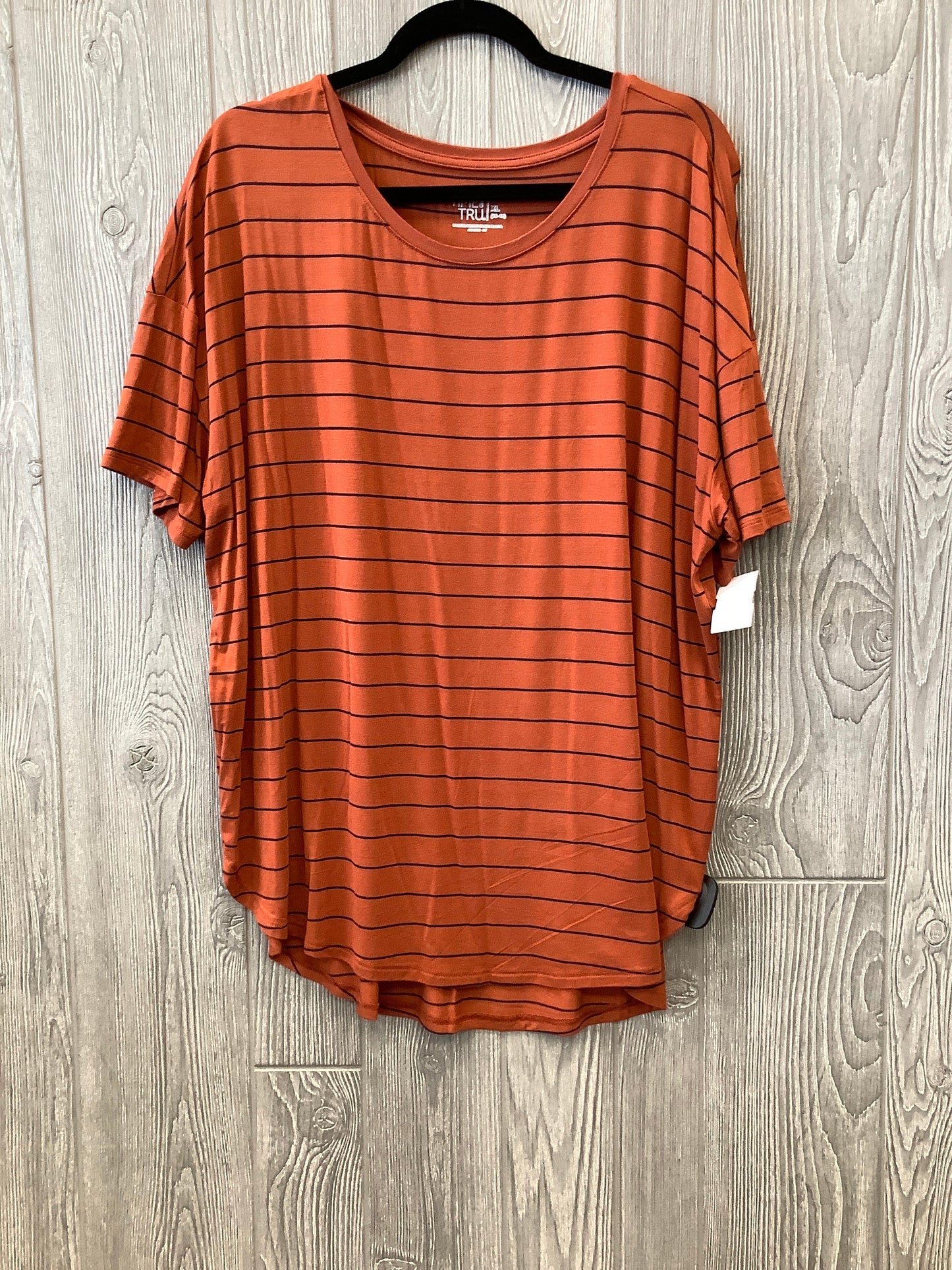 Brown Top Short Sleeve Time And Tru, Size Xl