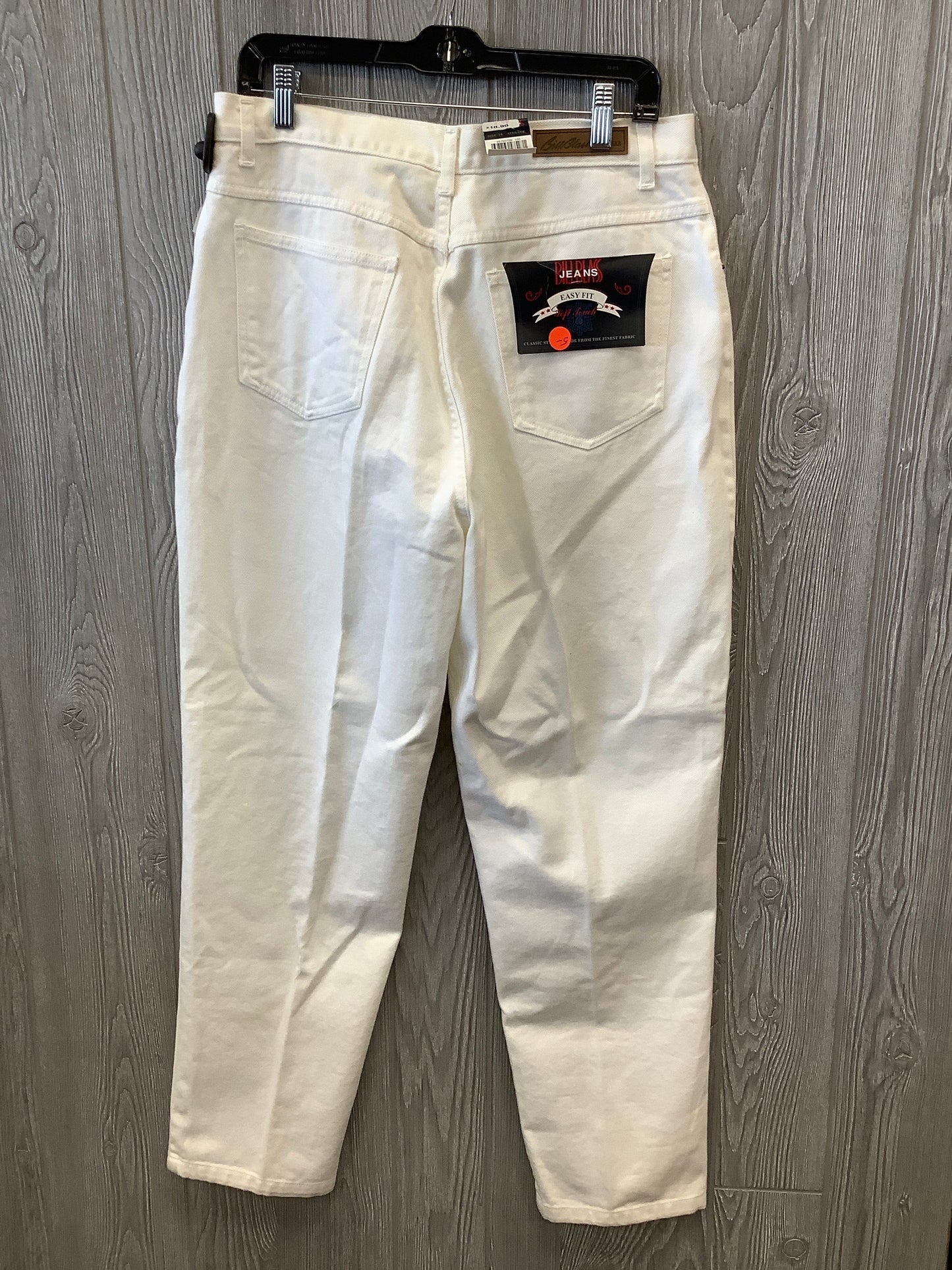 White Denim Jeans Straight Bill Blass, Size 14