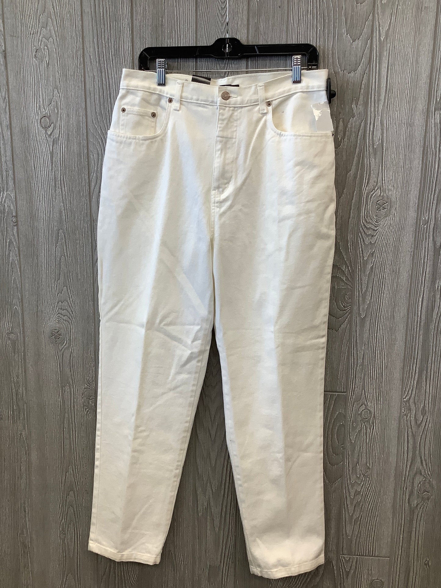 White Denim Jeans Straight Bill Blass, Size 14