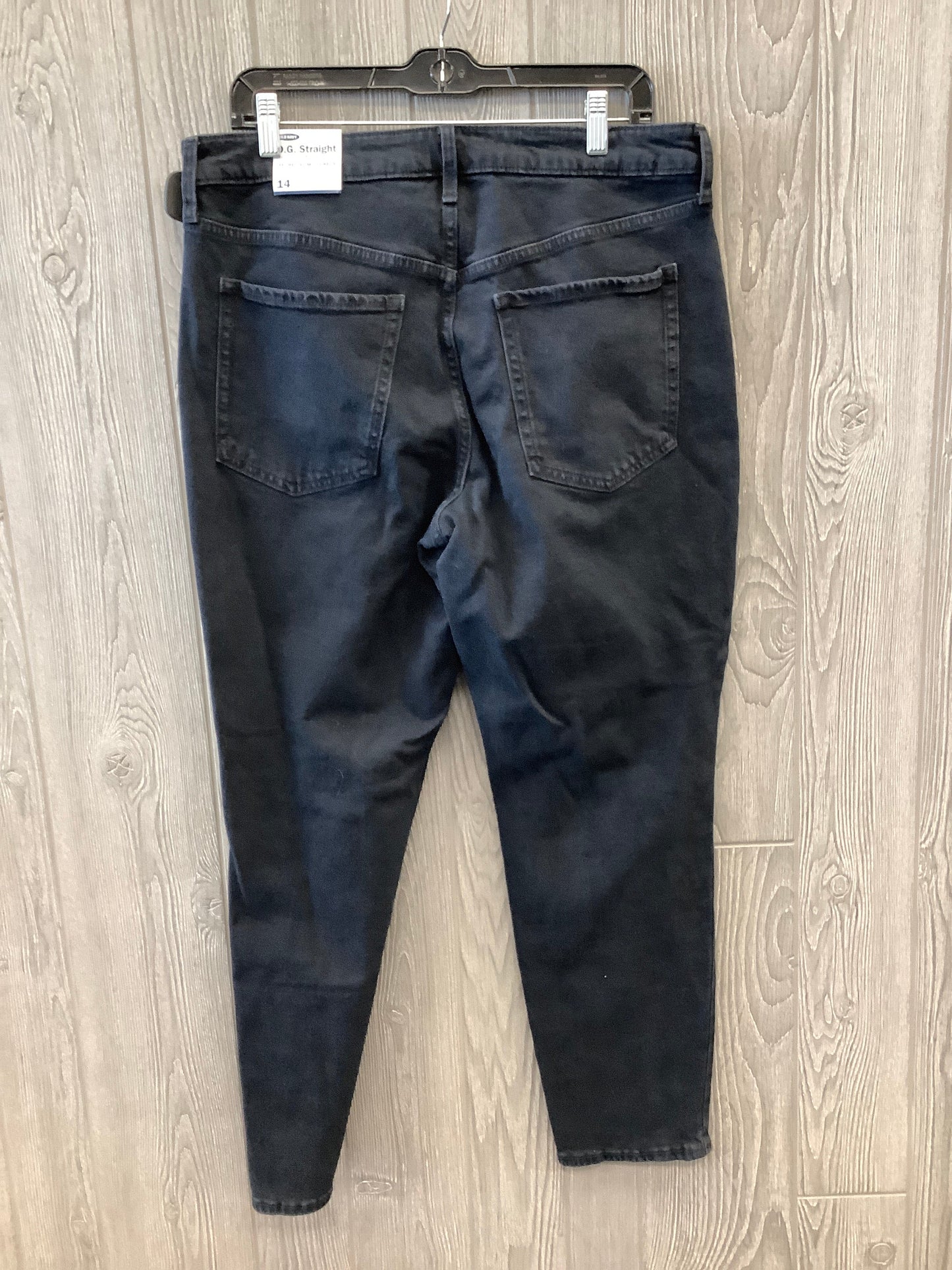 Jeans Straight By Old Navy In Black Denim, Size: 14