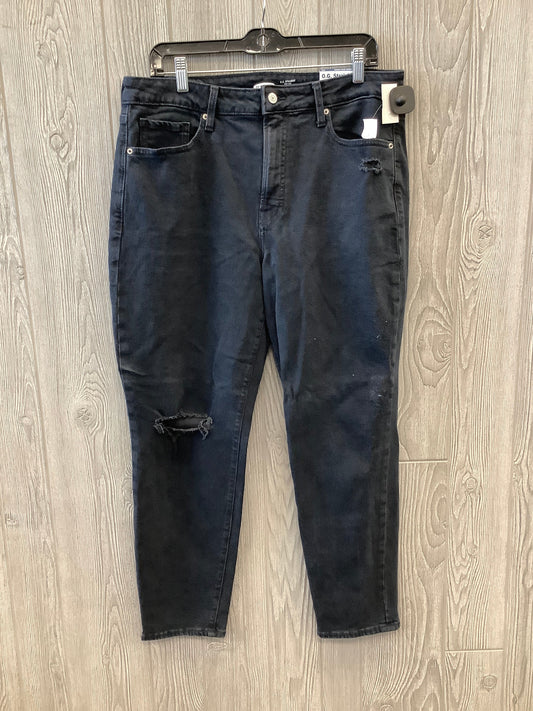 Jeans Straight By Old Navy In Black Denim, Size: 14