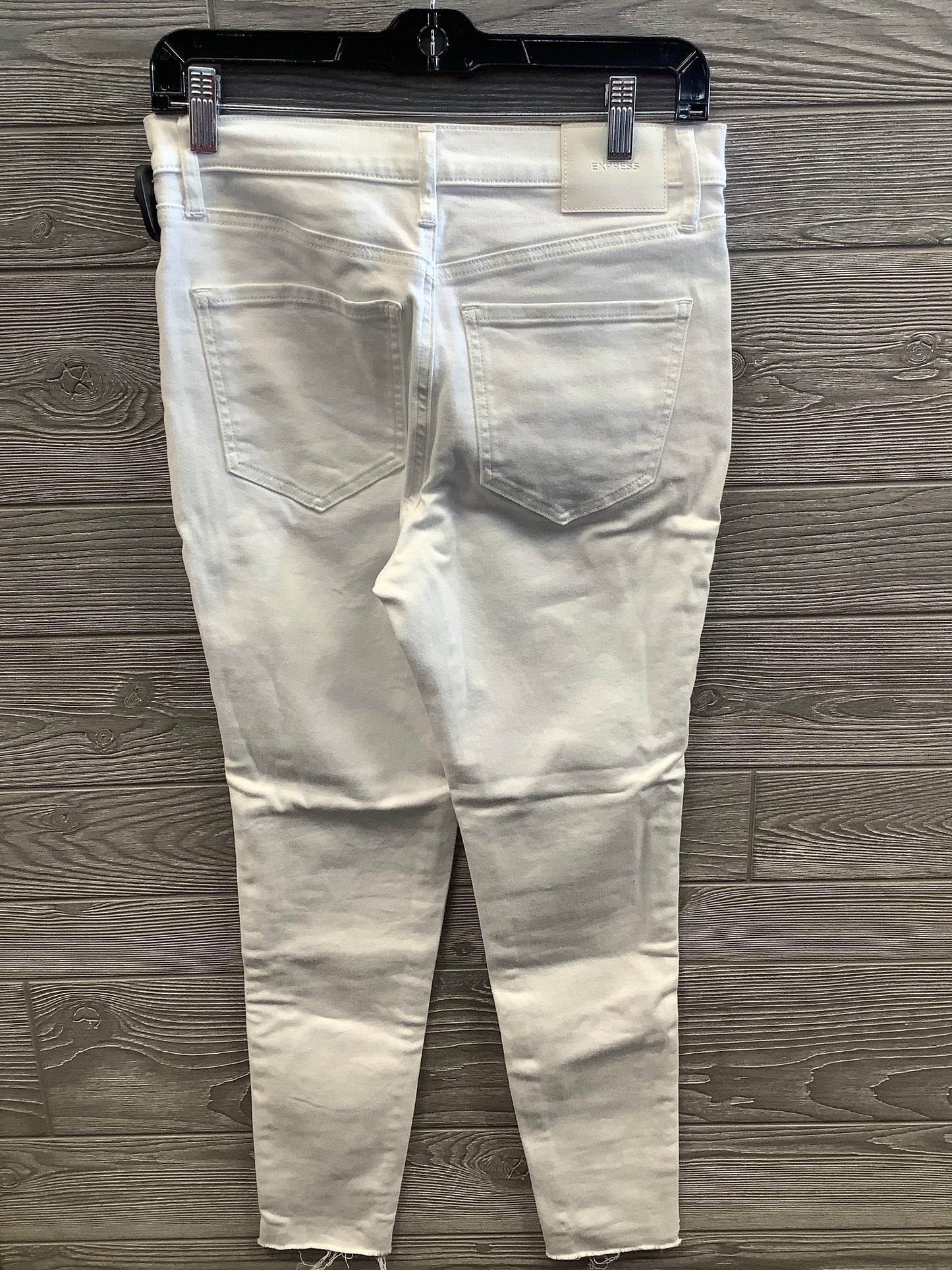 Jeans Skinny By Express In White Denim, Size: 4