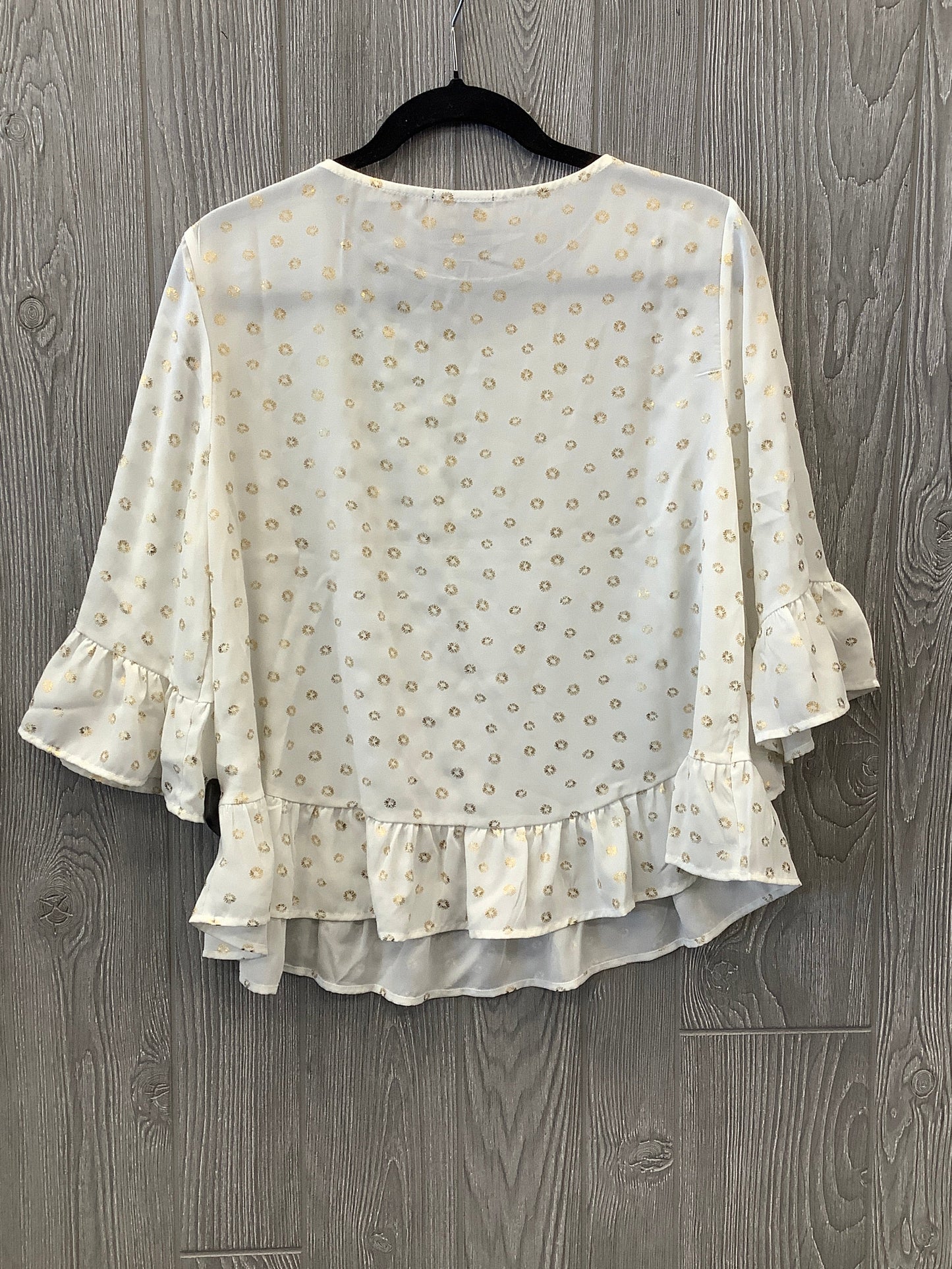 Top Long Sleeve By W5 In Cream, Size: L