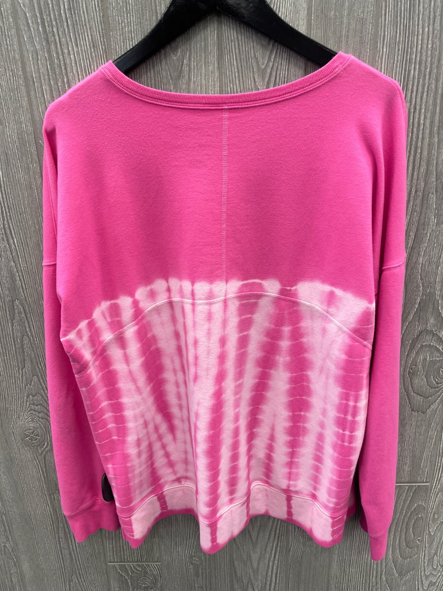 Athletic Top Long Sleeve Crewneck By Tek Gear In Pink, Size: L