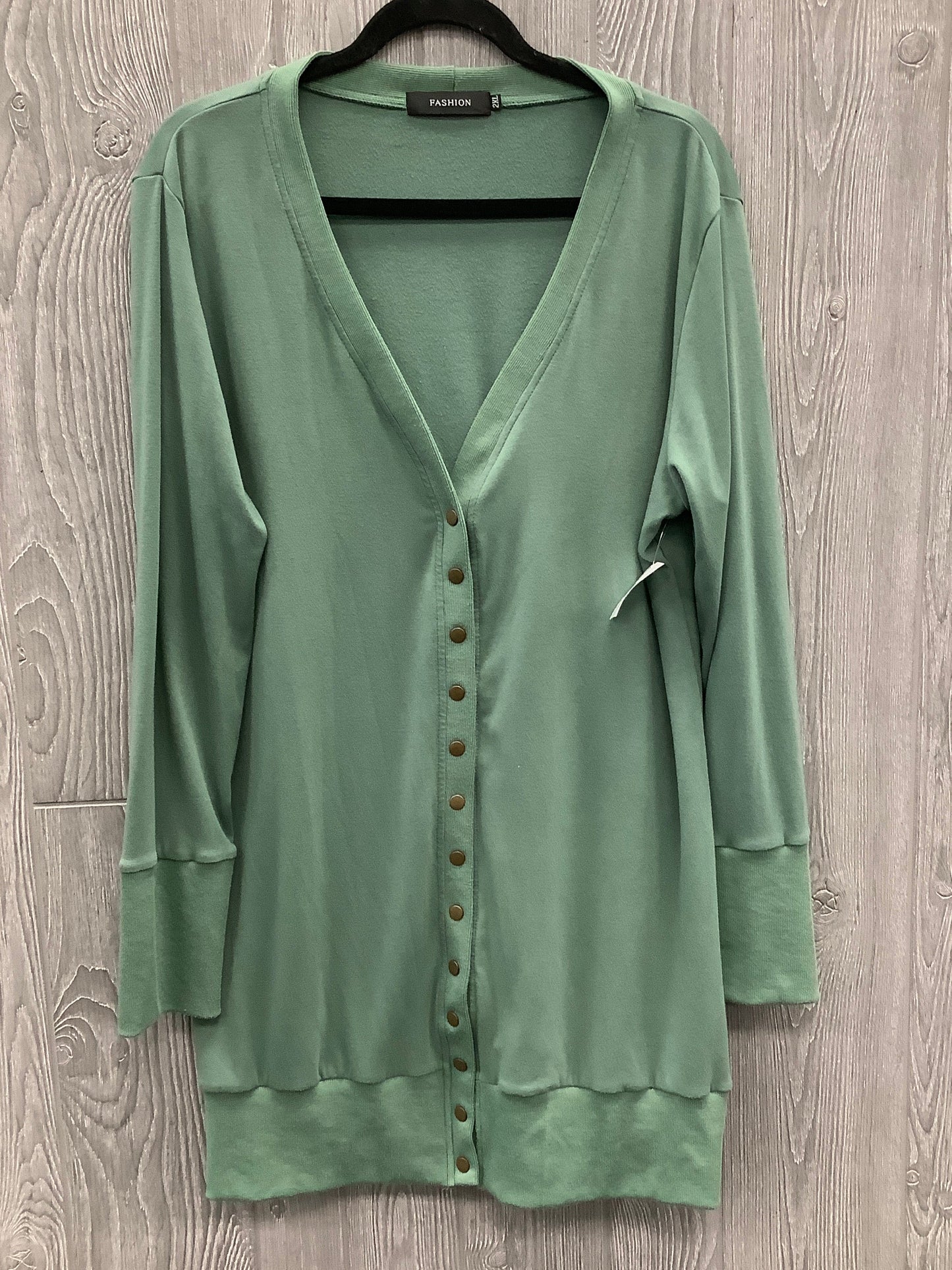 Cardigan By Clothes Mentor In Green, Size: 2x