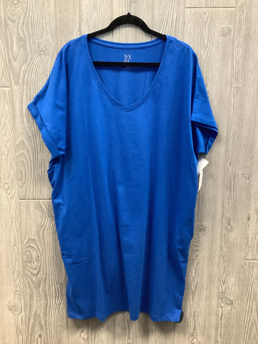 Dress Casual Midi By New York And Co In Blue, Size: Xxl