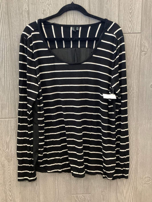 Top Long Sleeve By Cynthia Rowley In Black & White, Size: Xl