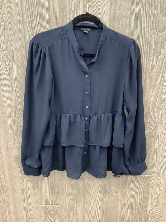 Top Long Sleeve By Ann Taylor In Navy, Size: S