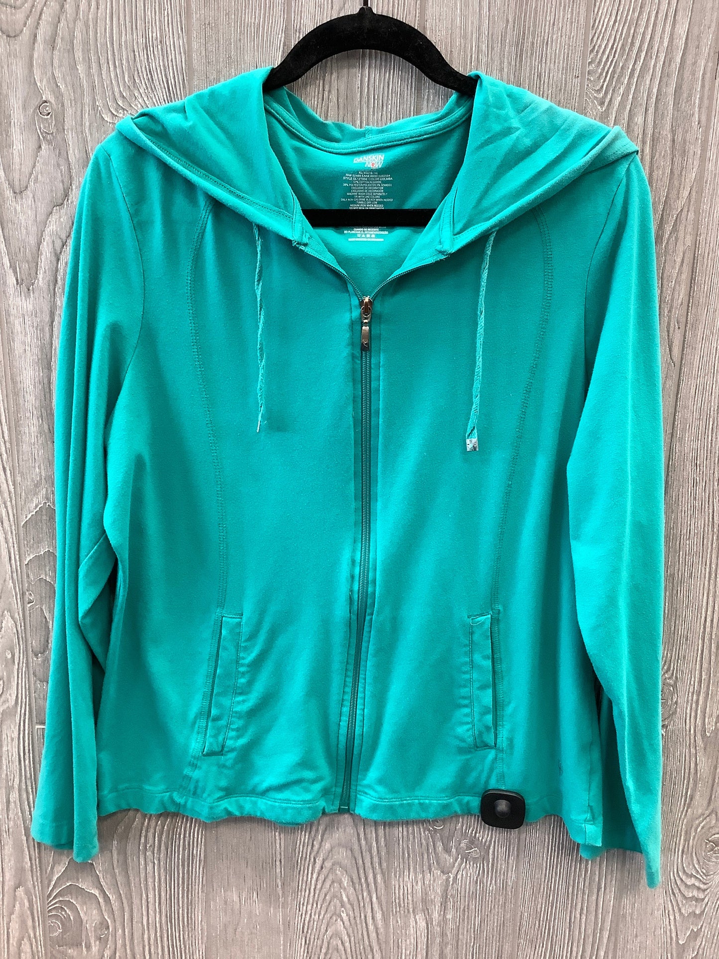 Athletic Jacket By Danskin In Green, Size: Xl