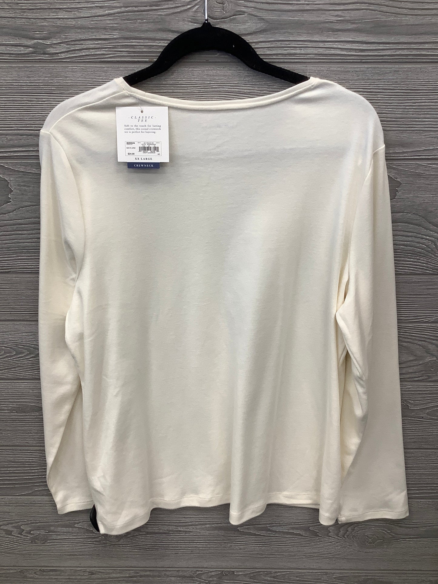 Top Long Sleeve By Croft And Barrow In Cream, Size: Xxl