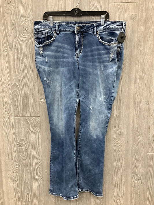 Jeans Boot Cut By Silver In Blue Denim, Size: 18