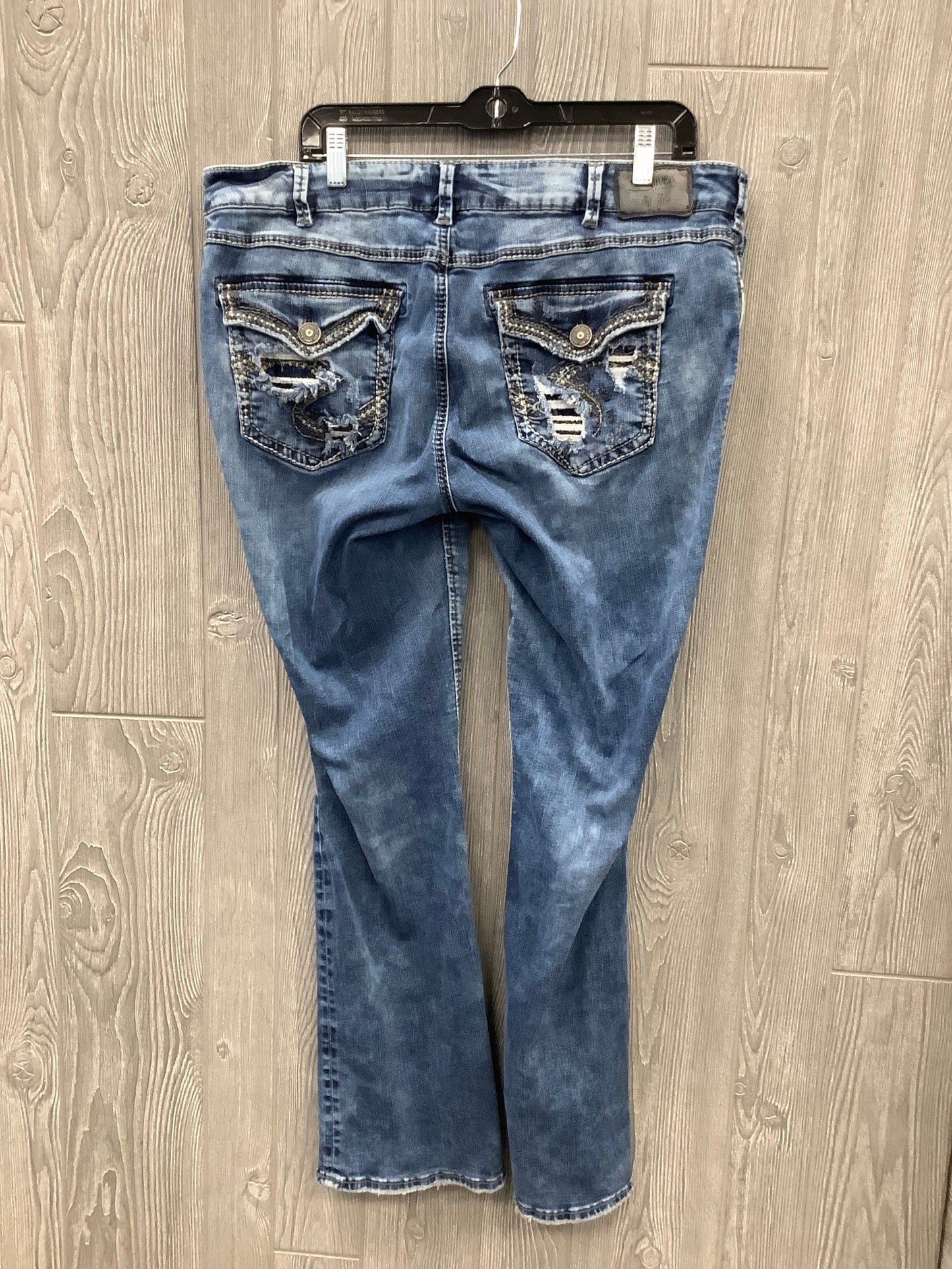 Jeans Boot Cut By Silver In Blue Denim, Size: 18