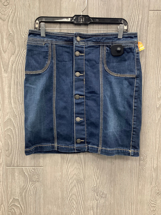 Skirt Midi By Christopher And Banks In Blue Denim, Size: 6