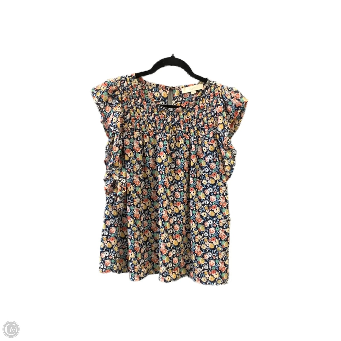 Top Sleeveless By Loft In Floral Print, Size: L