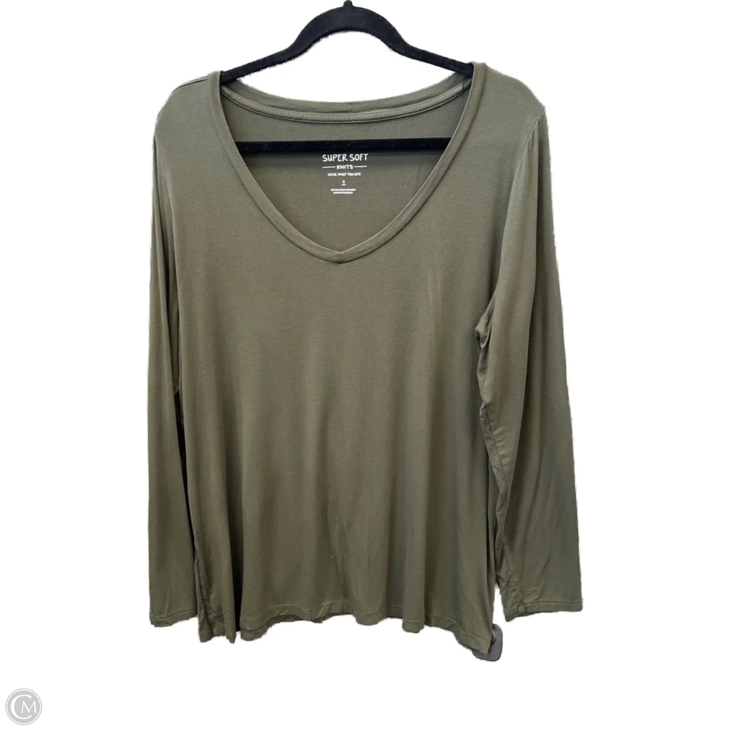 Top Long Sleeve Basic By Torrid In Green, Size: 1x
