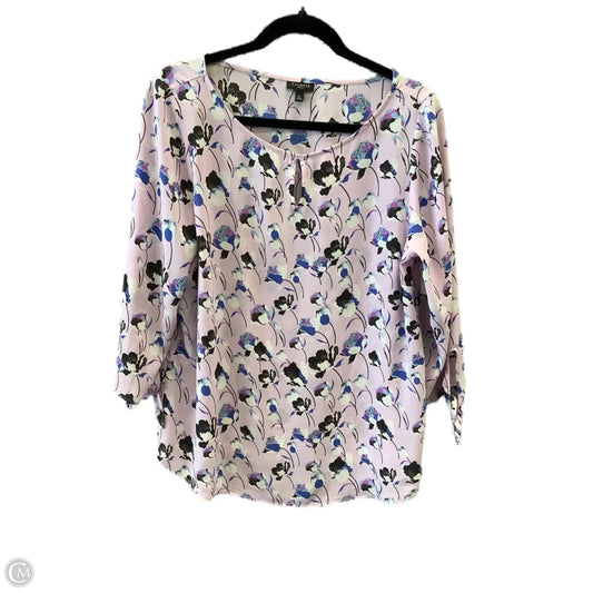 Blouse 3/4 Sleeve By Talbots In Purple, Size: Lp