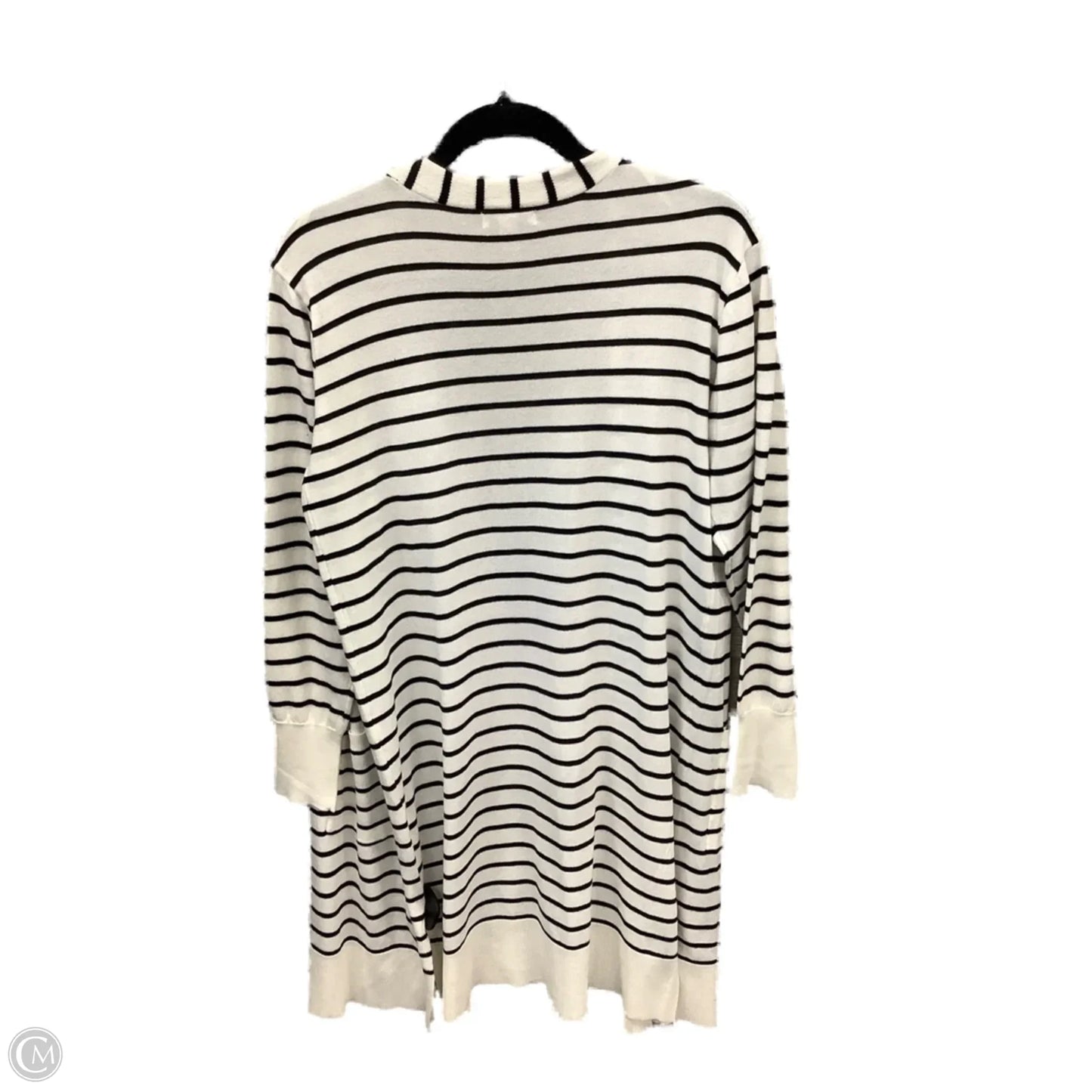 Sweater Cardigan By Nine West In Striped Pattern, Size: S