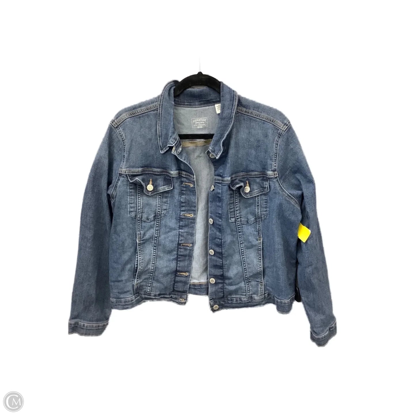 Jacket Denim By Levis In Blue Denim, Size: Xxl