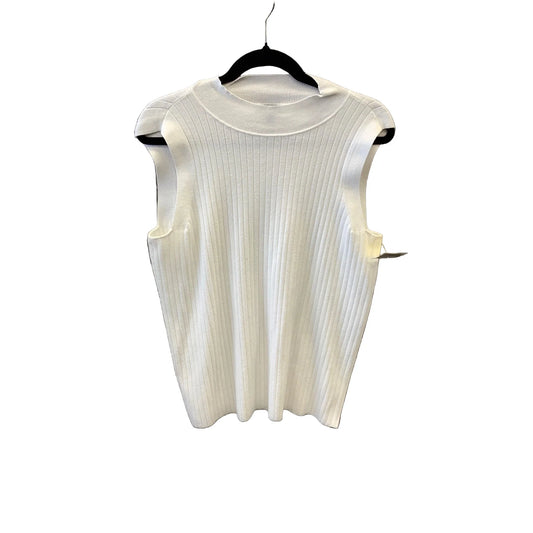 Top Sleeveless By Talbots In White, Size: 1x