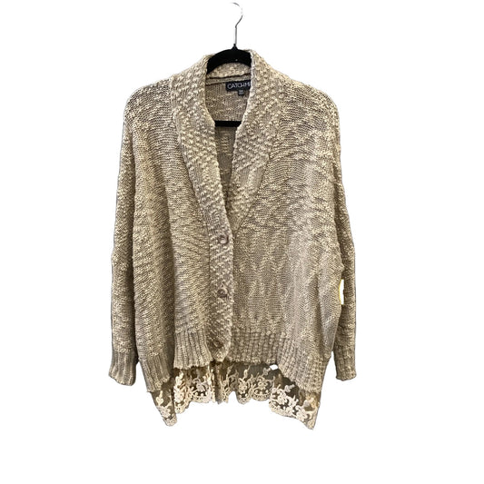 Sweater Cardigan By Clothes Mentor In Tan, Size: S