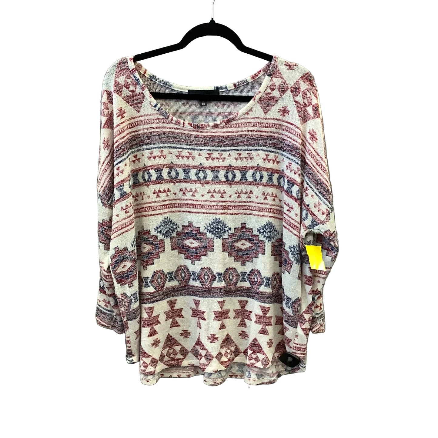 Top Long Sleeve By Almost Famous In Multi-colored, Size: 3x