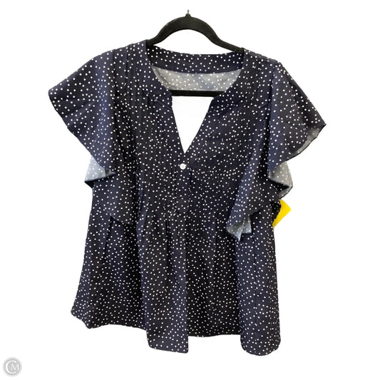 Top Short Sleeve By Shein In Polkadot Pattern, Size: 1x