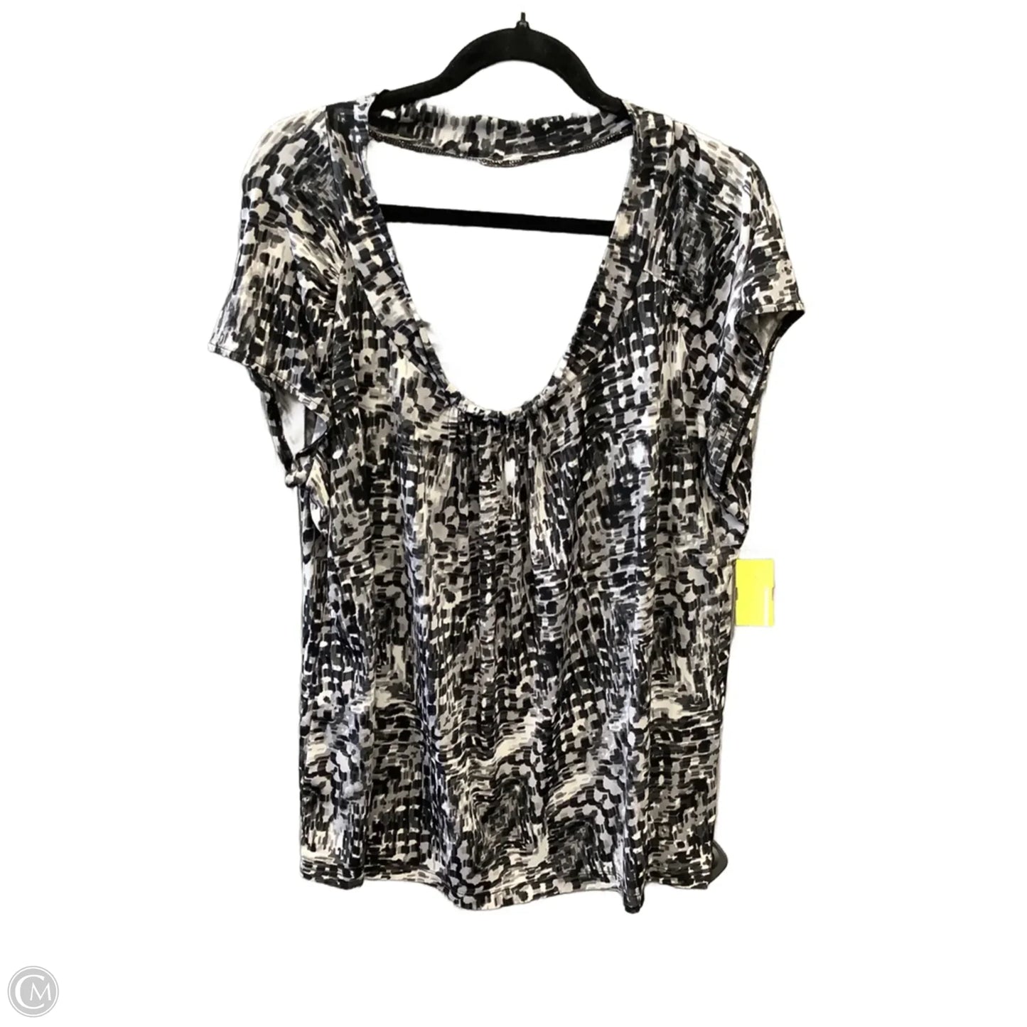 Top Short Sleeve By Worthington In Black, Size: 1x