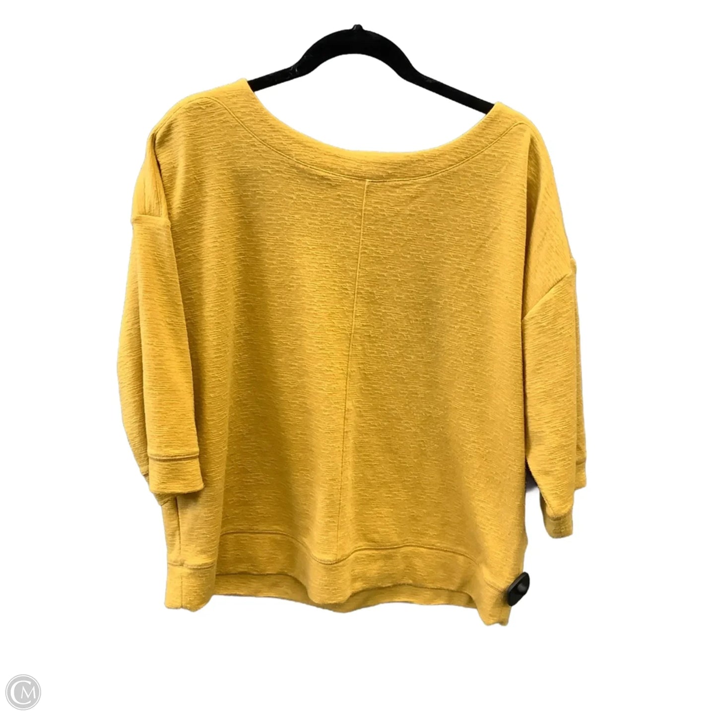 Top 3/4 Sleeve By Liz Claiborne In Yellow, Size: Xl