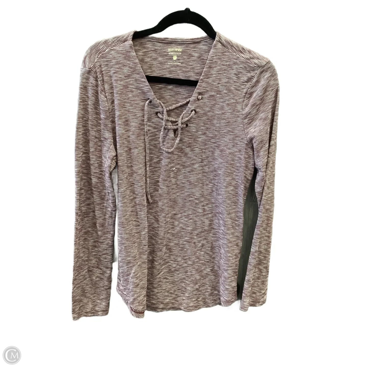 Top Long Sleeve By Ruff Hewn In Striped Pattern, Size: L