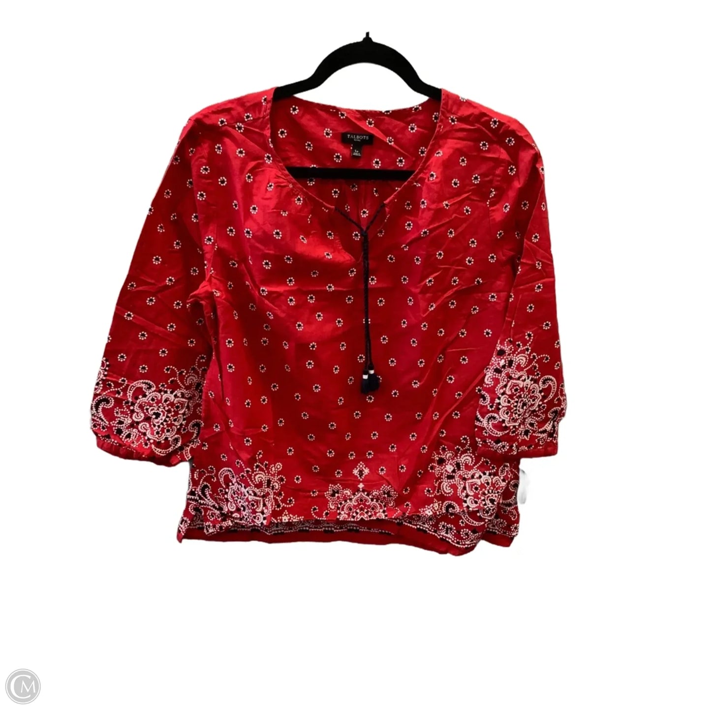 Top 3/4 Sleeve By Talbots In Red, Size: Lp
