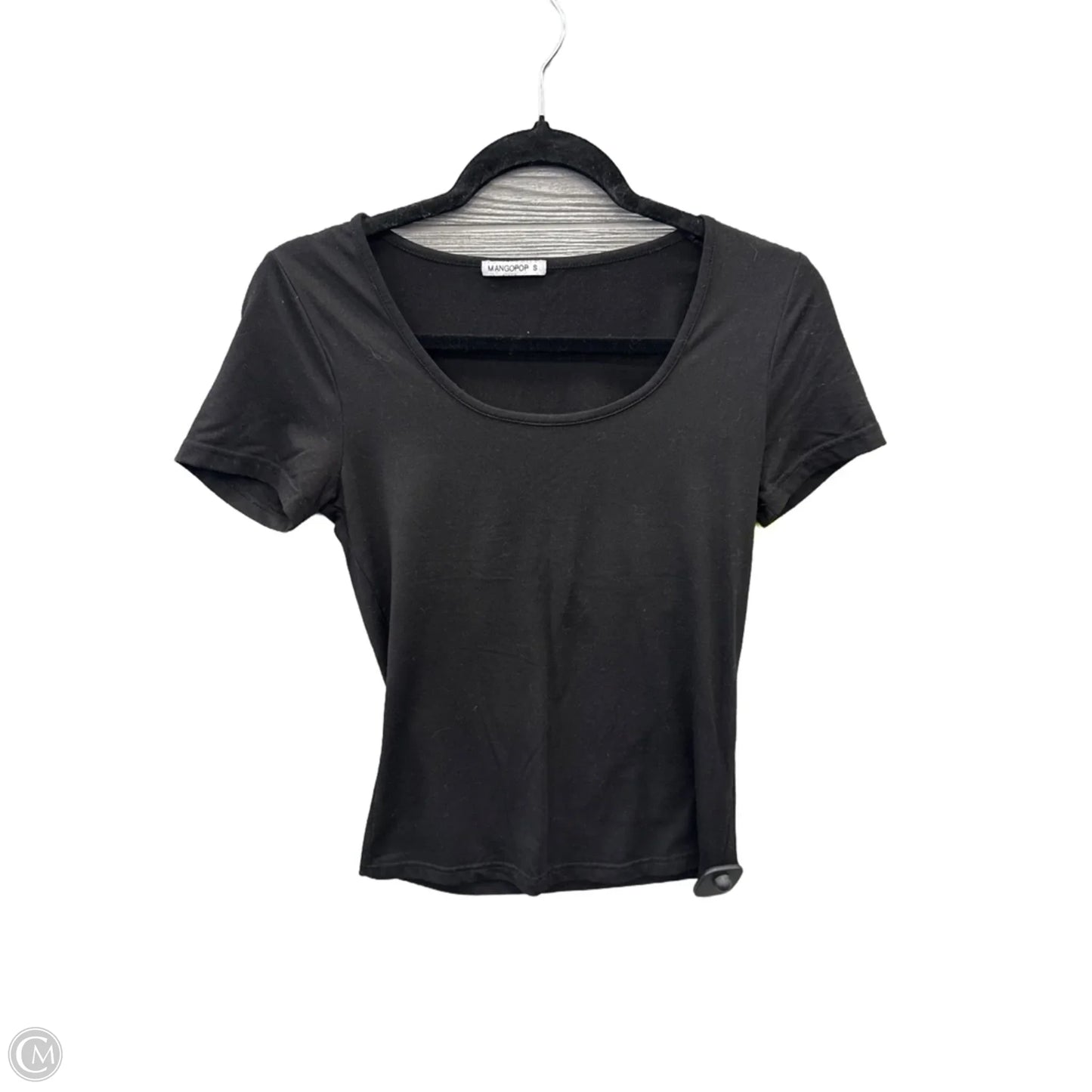 Top Short Sleeve Basic By Mangopop In Black, Size: S