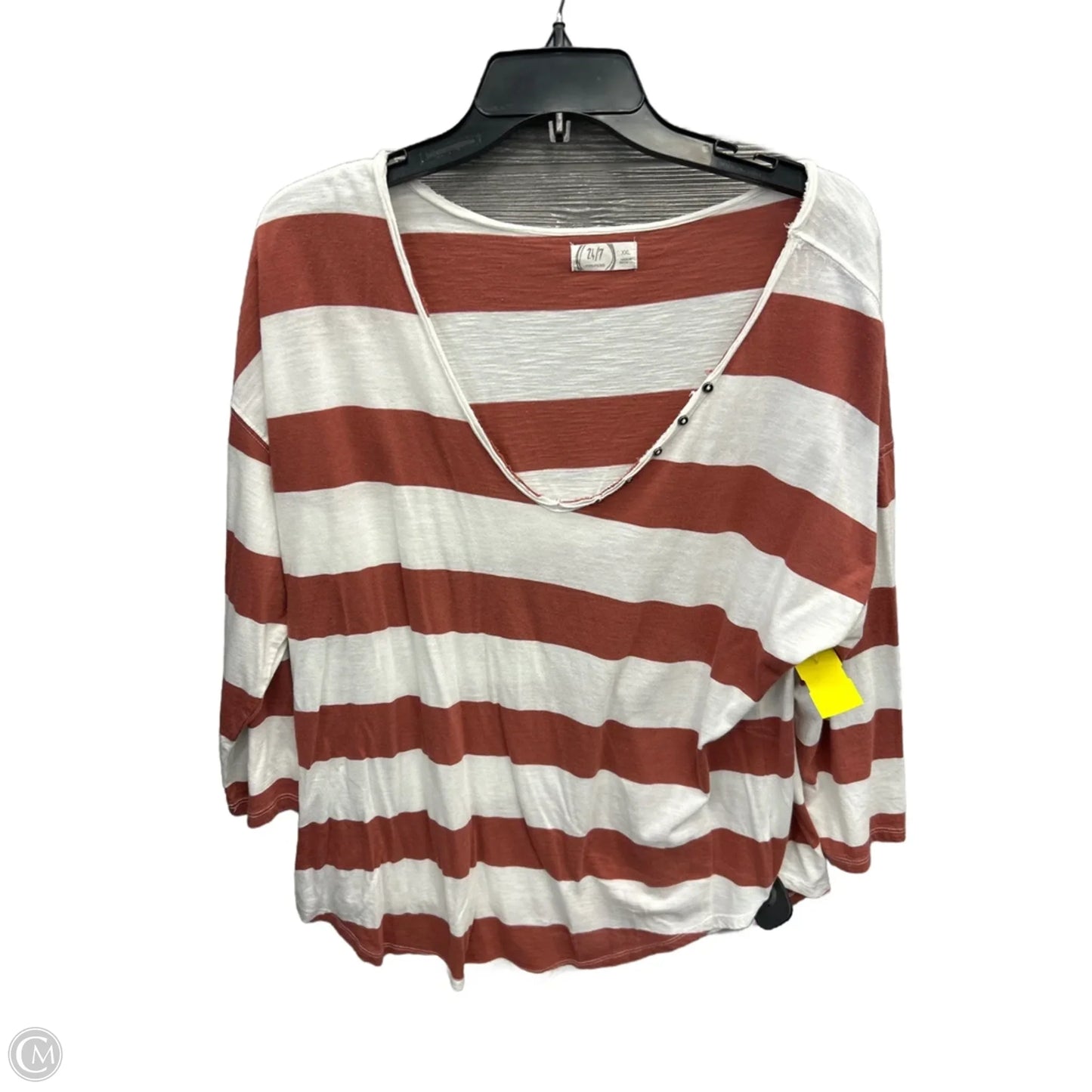 Top 3/4 Sleeve By Maurices In Striped Pattern, Size: Xxl