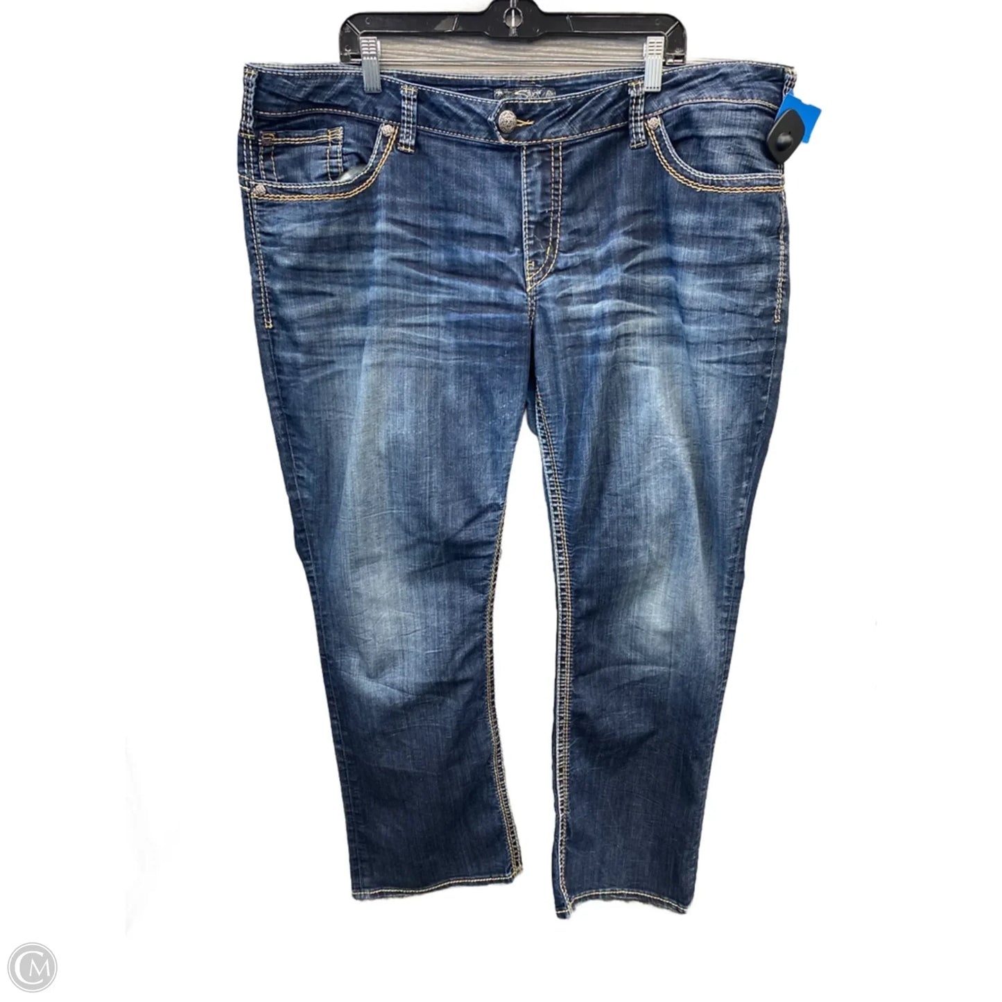 Jeans Straight By Silver In Blue Denim, Size: 22