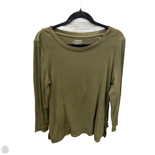 Top Long Sleeve Basic By Chicos In Green, Size: M