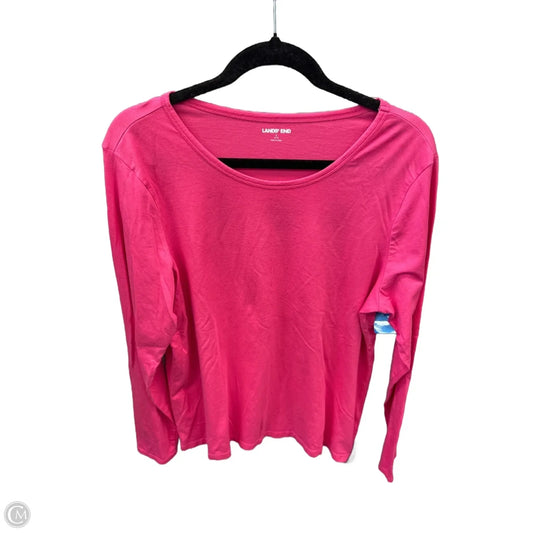 Top Long Sleeve Basic By Lands End In Pink, Size: L