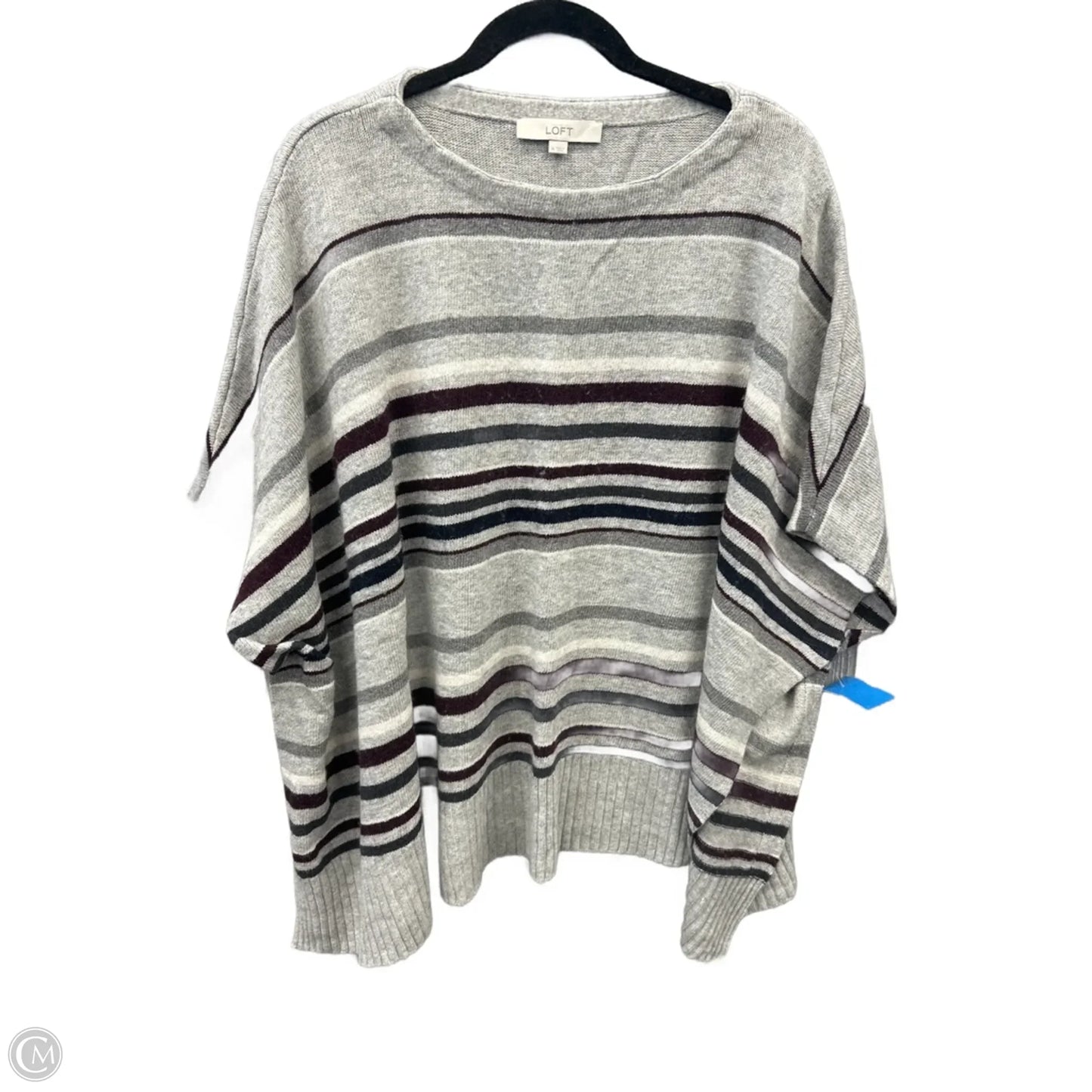 Sweater Short Sleeve By Loft In Striped Pattern, Size: M