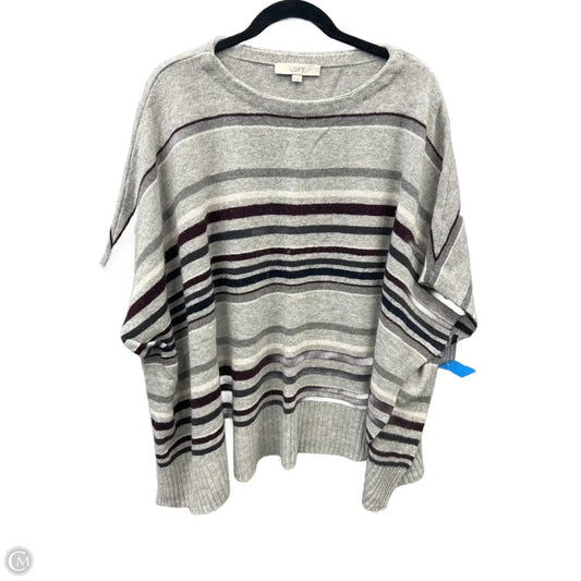 Sweater Short Sleeve By Loft In Striped Pattern, Size: M