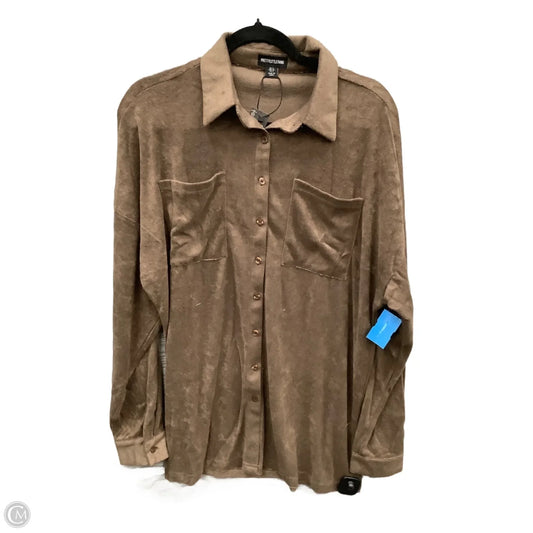 Top Long Sleeve By Pretty Little Thing In Brown, Size: S