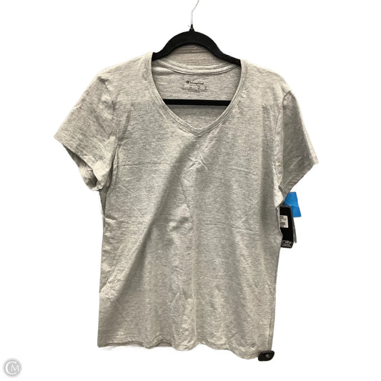 Athletic Top Long Sleeve Crewneck By Champion In Grey, Size: L