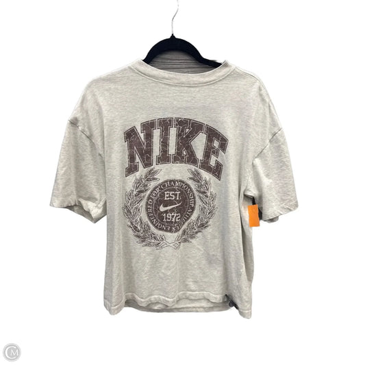 Athletic Top Short Sleeve By Nike Apparel In Grey, Size: Xs