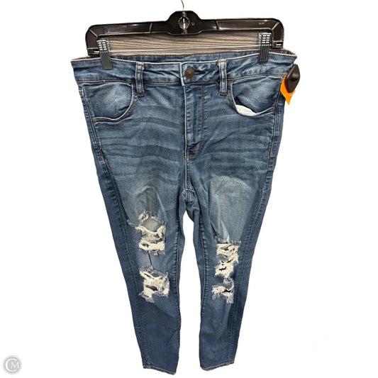 Jeans Jeggings By American Eagle In Blue Denim, Size: 12l