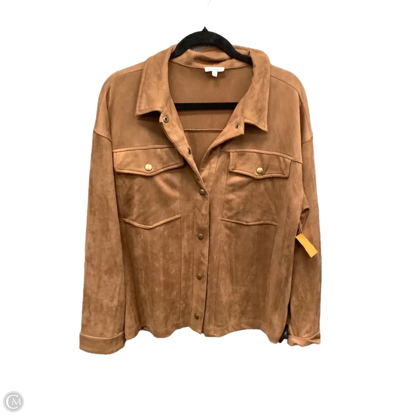 Top Long Sleeve By Jodifl In Brown, Size: L