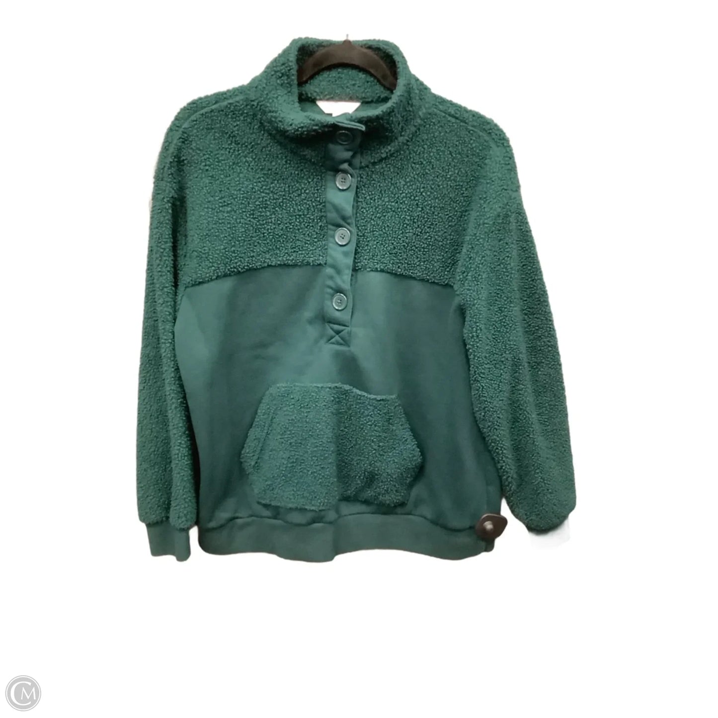 Sweatshirt Collar By Time And Tru In Green, Size: L