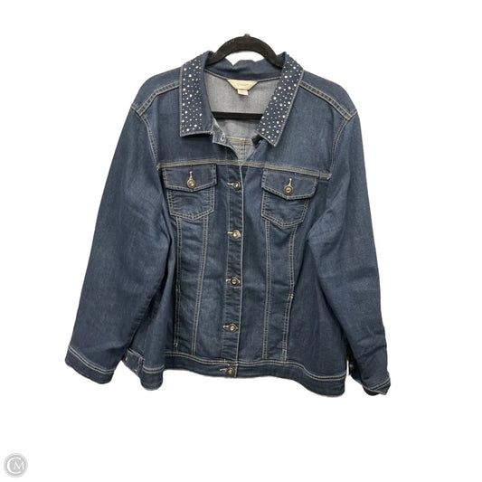 Jacket Denim By Cj Banks In Blue Denim, Size: 2x