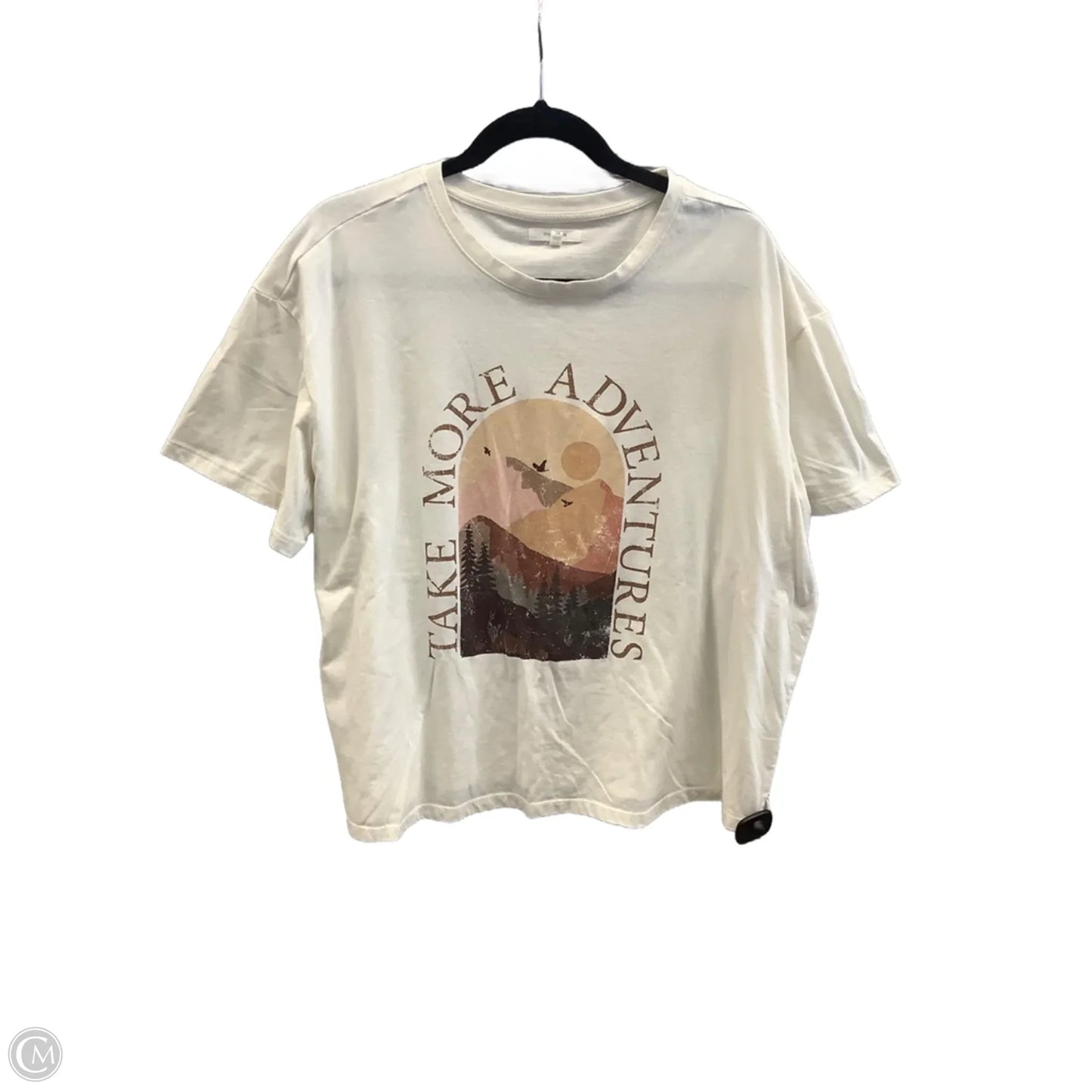 Top Short Sleeve By Maurices In Cream, Size: 1x